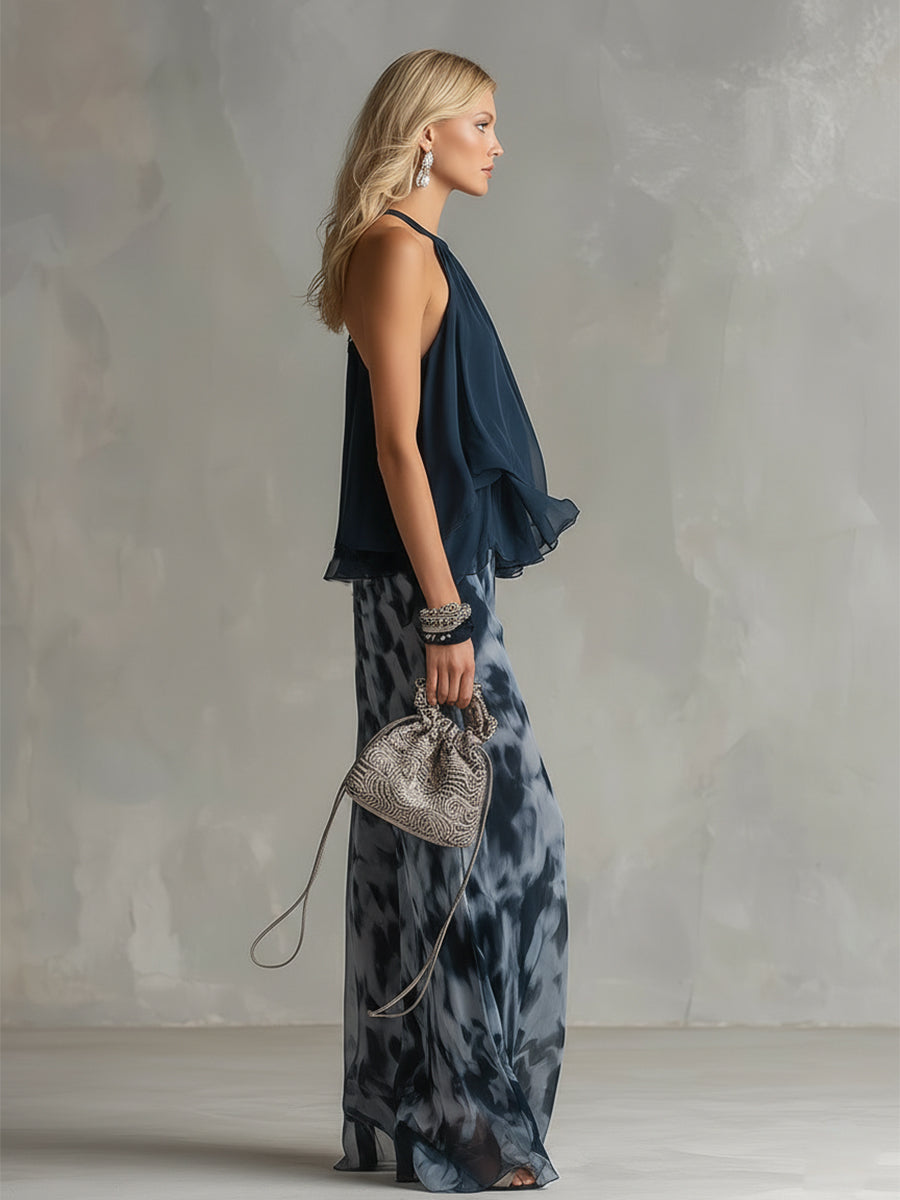 Conjunto Chiffon Azul Navy