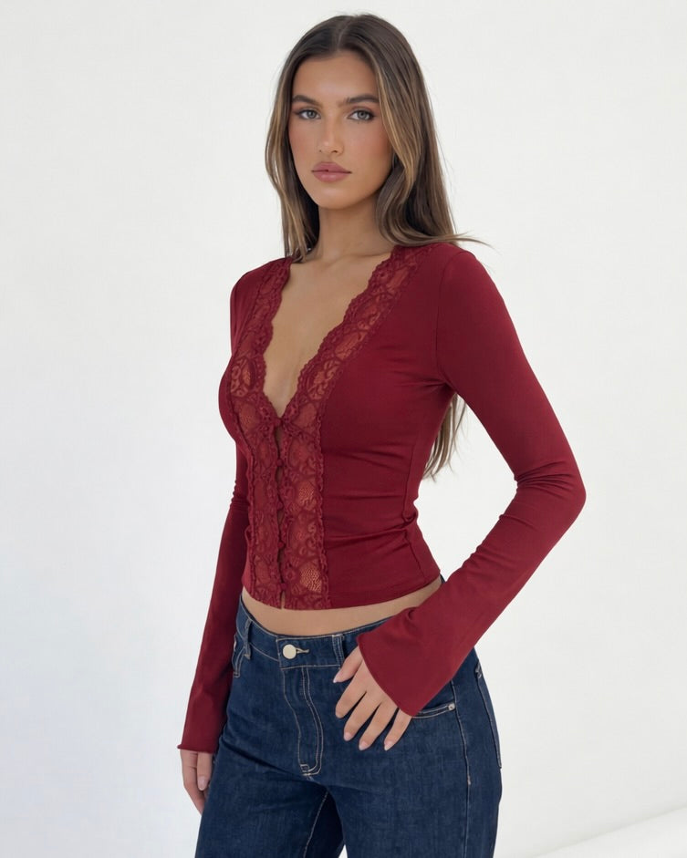 AMARA | Top Manga Larga Lace Muse