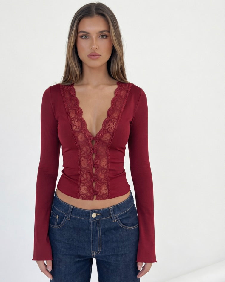 AMARA | Top Manga Larga Lace Muse