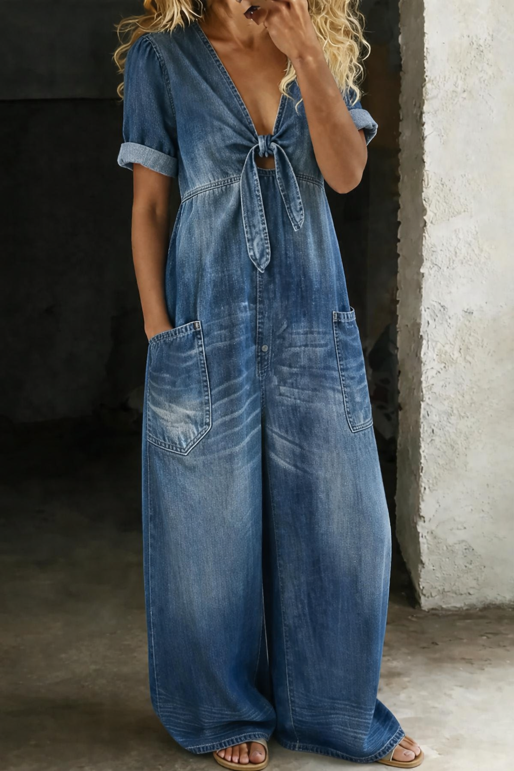 Maya™ | Mono denim cuello en V