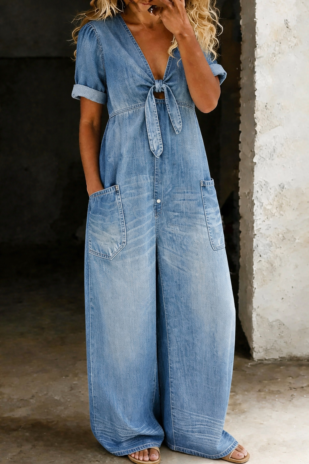 Maya™ | Mono denim cuello en V