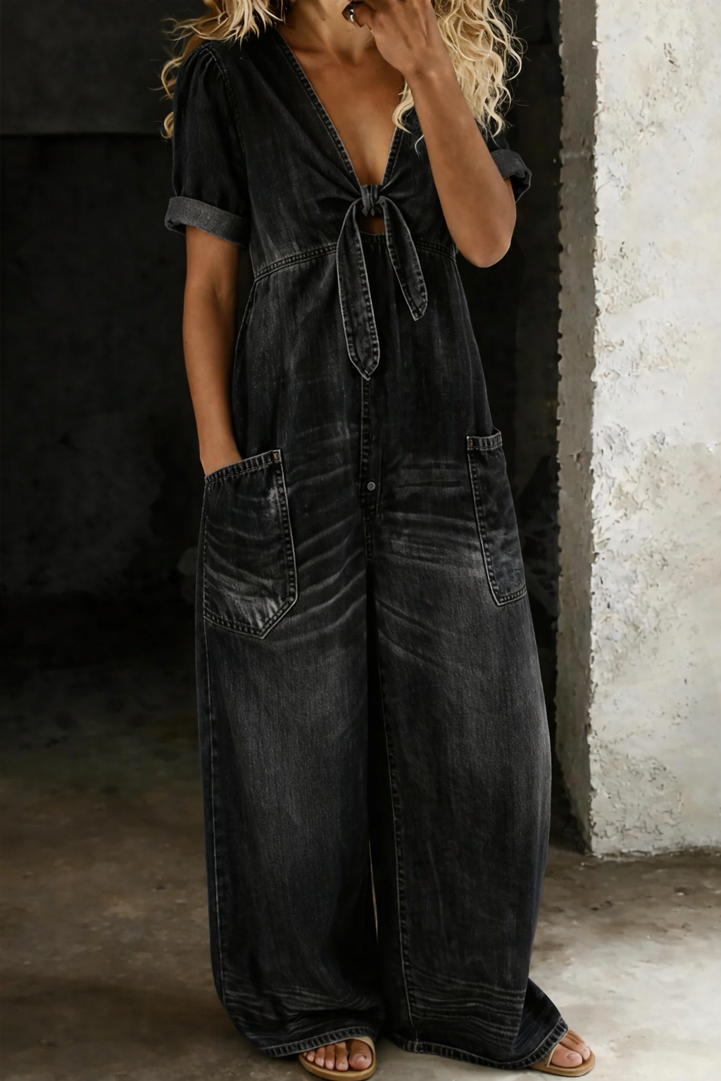 Maya™ | Mono denim cuello en V
