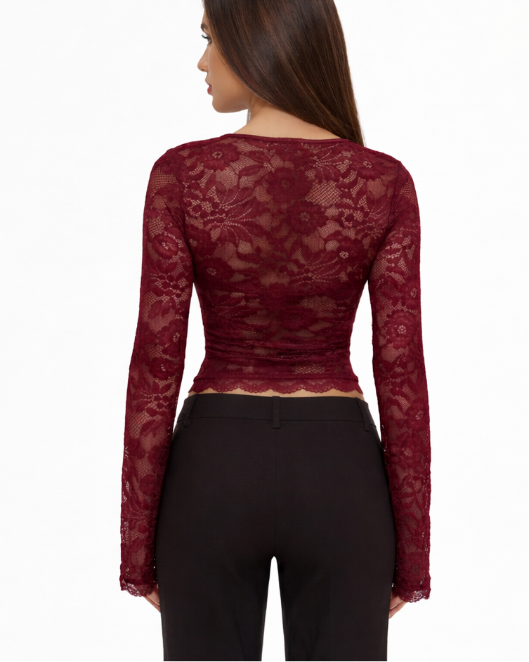 AMARA | Top Manga Larga Lace Affair