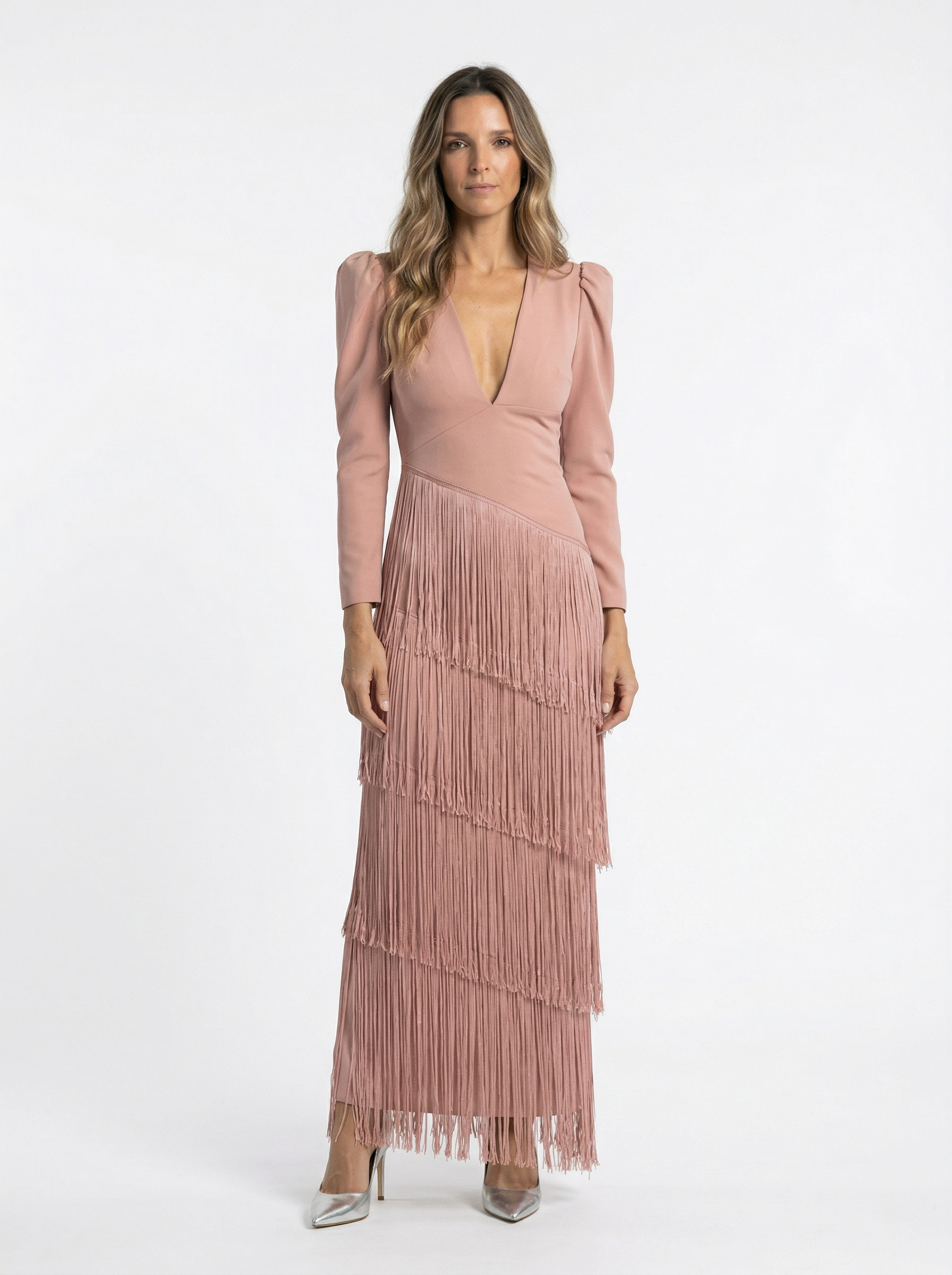Clara | Vestido elegante de flecos con mangas