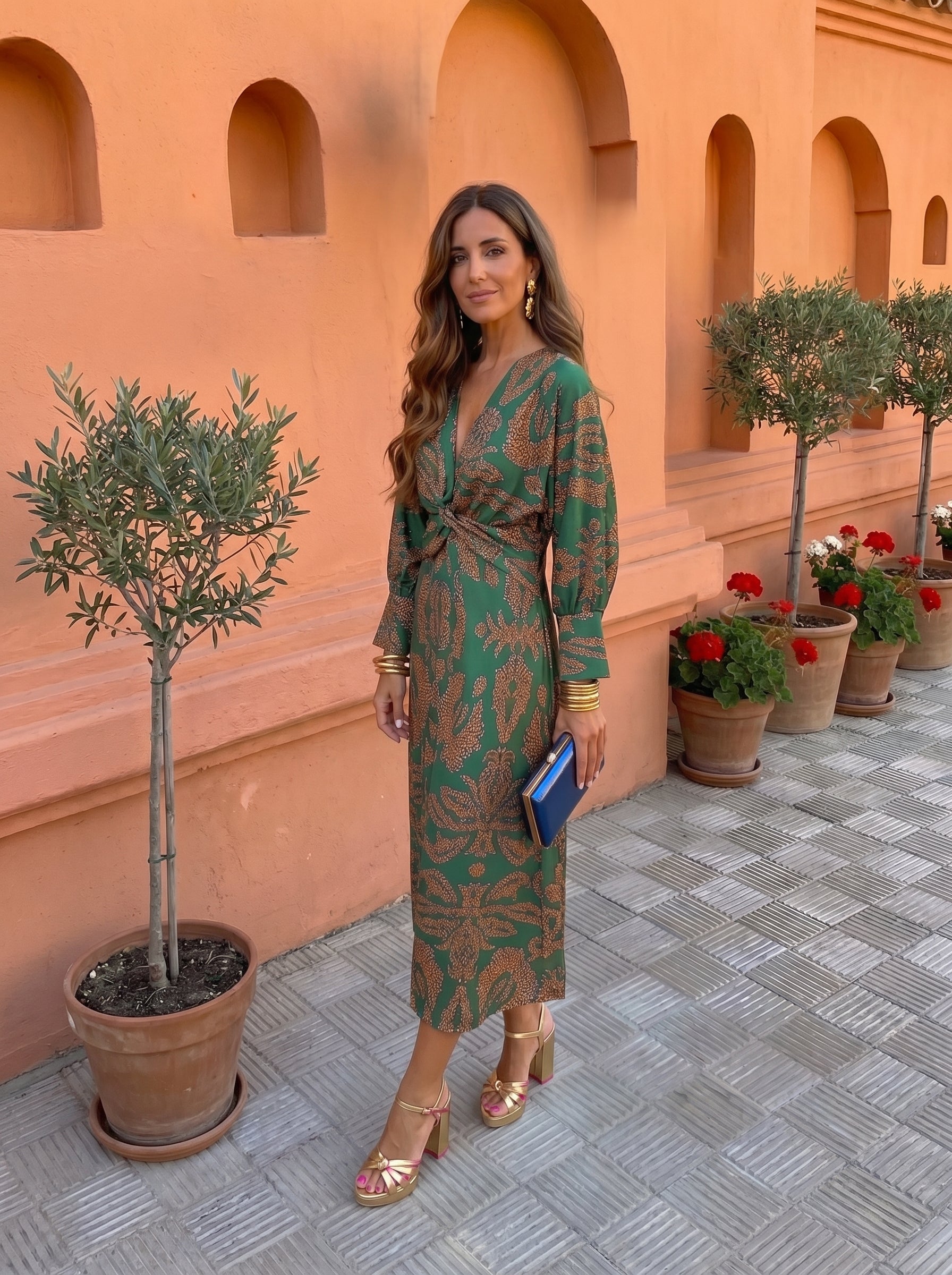 Silvia™ | Vestido midi con estampado