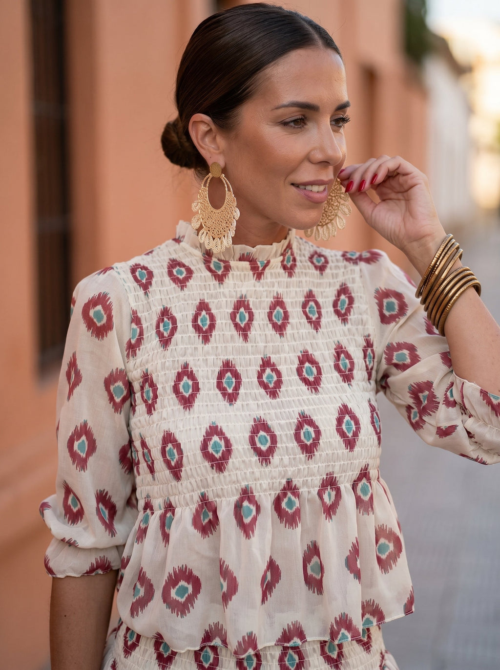 Aitana | Conjunto estampado de blusa y falda