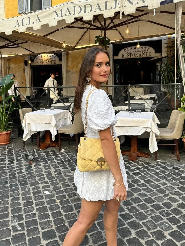 AMARA | Vestido Mini con Mangas Abullonadas