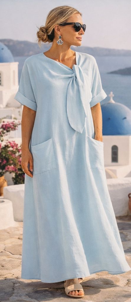 Fleur · Vestido maxi mediterráneo
