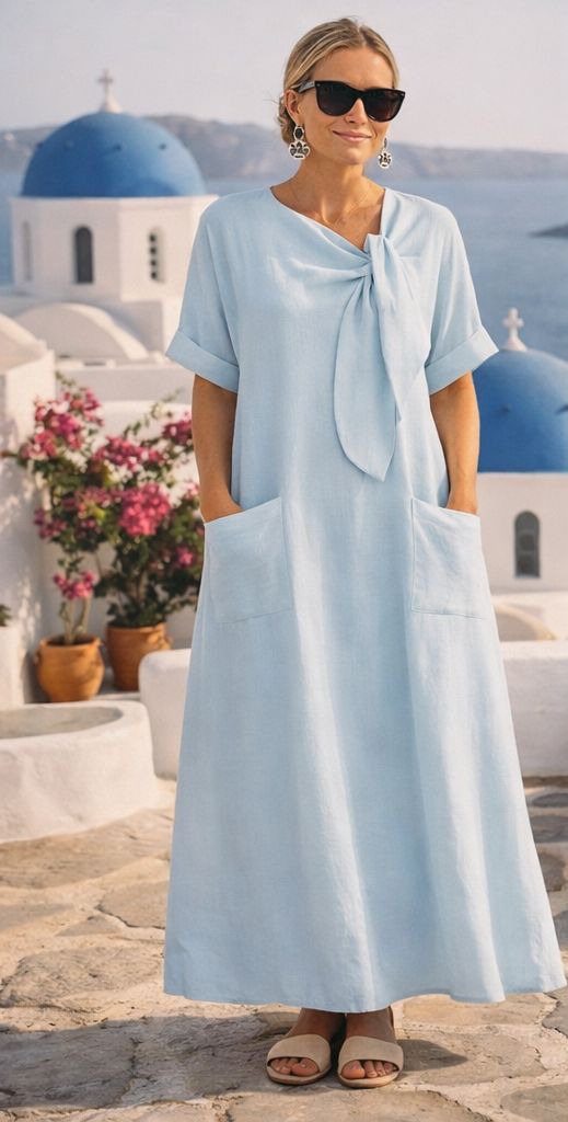 Fleur · Vestido maxi mediterráneo