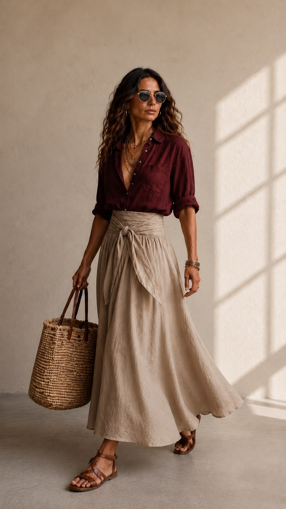 Vera™ | Conjunto de Dos Piezas: Top Negro y Falda Midi Verde Oliva
