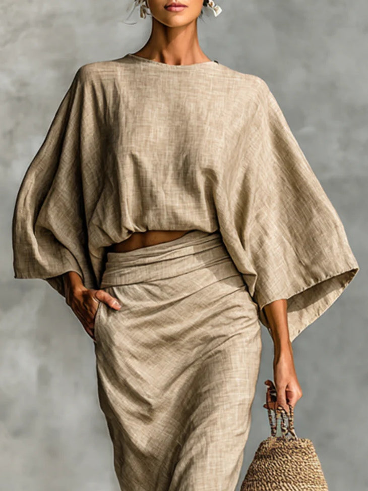 Julia™ | Conjunto 2 Piezas Top y Falda Larga Mujer – Elegancia Fluida