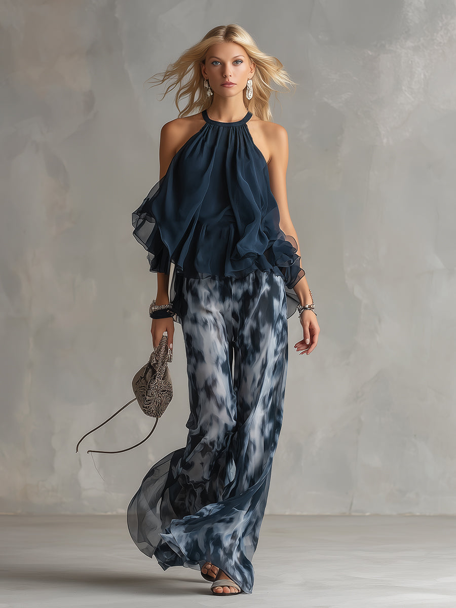 Conjunto Chiffon Azul Navy