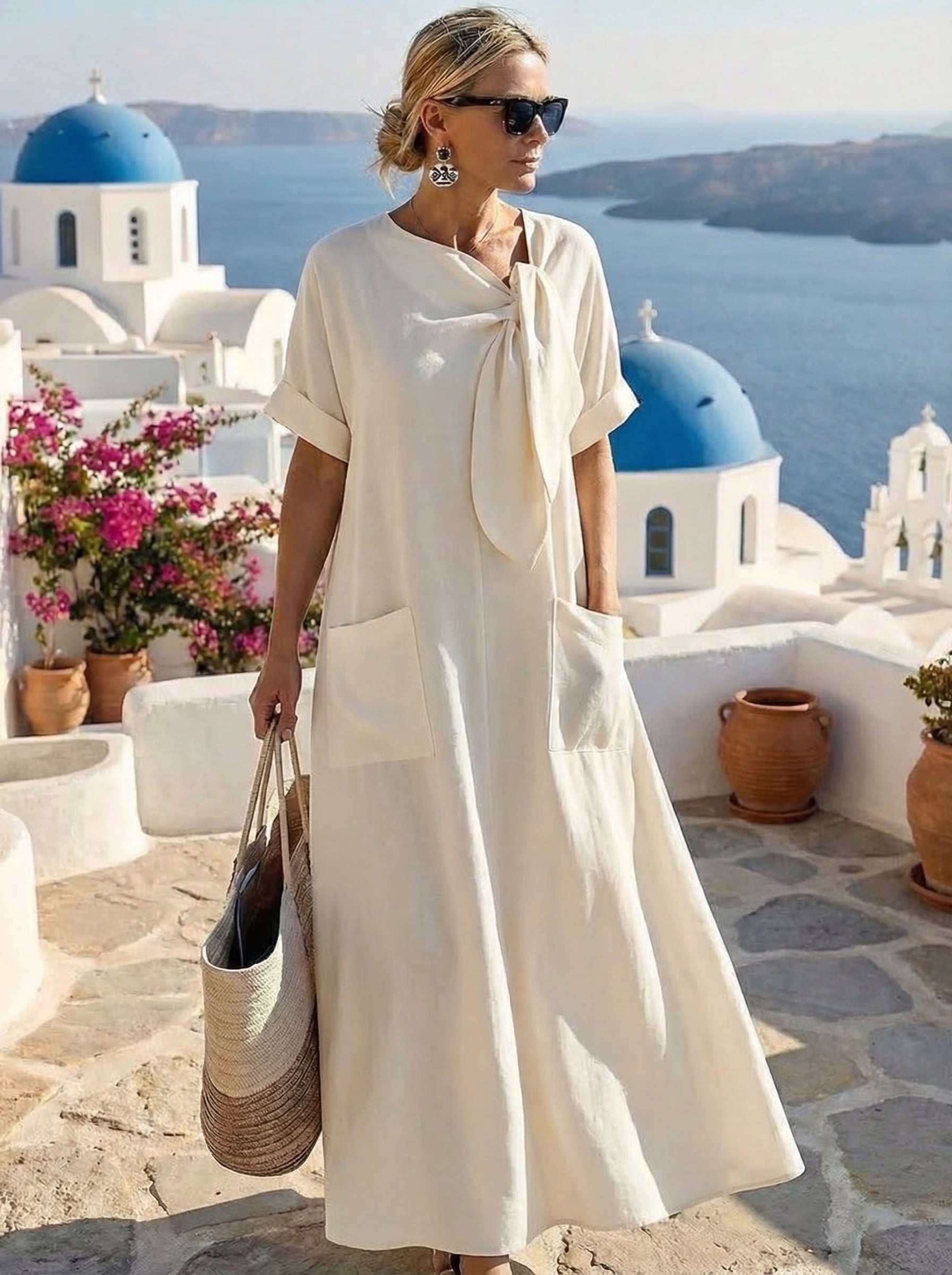 Fleur · Vestido maxi mediterráneo