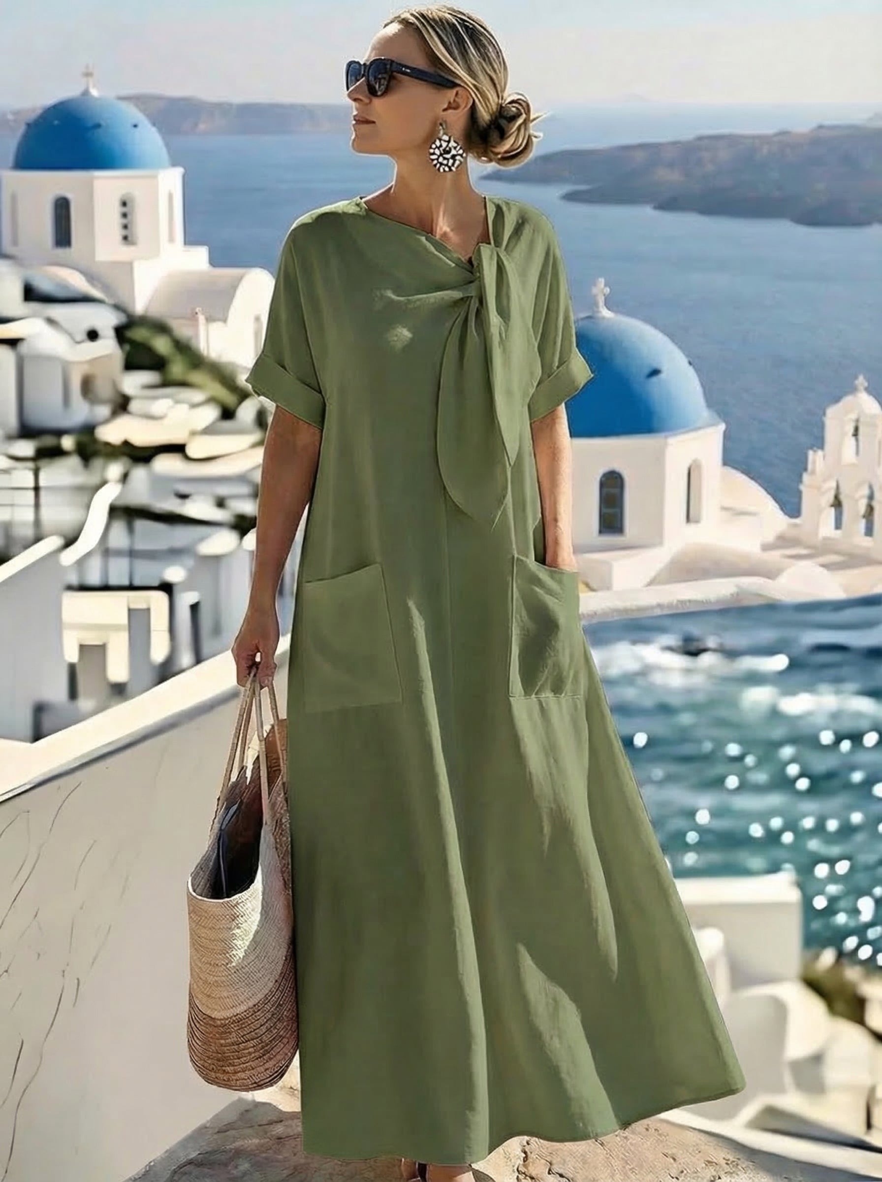 Fleur · Vestido maxi mediterráneo