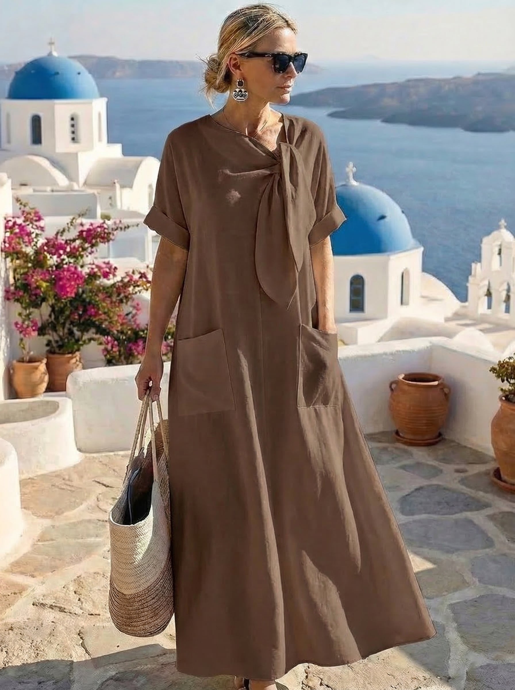 Fleur · Vestido maxi mediterráneo