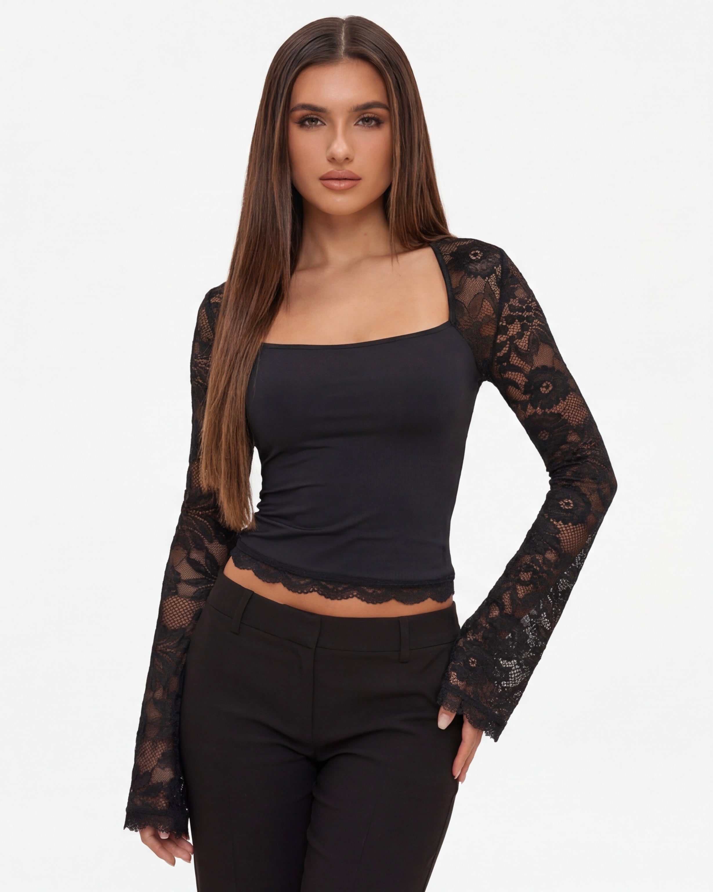 AMARA | Top Manga Larga Lace Affair