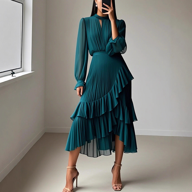 Helena - Vestido midi con pliegues