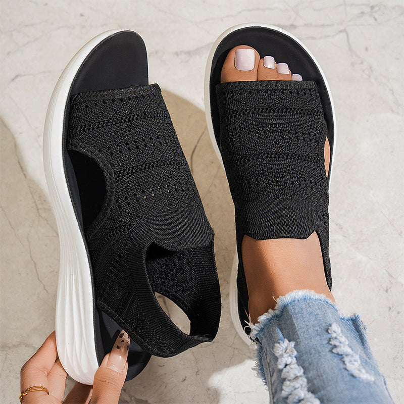 Zina | Sandalias con plataforma, de punto transpirable para mujer